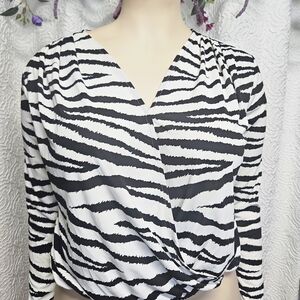 Black and White Zebra Print Women's Top